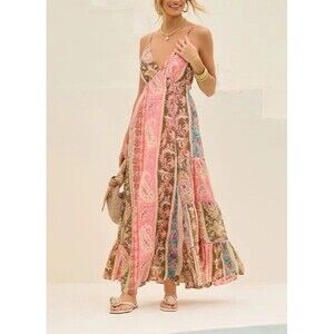 VICI Boho Patchwork Paisley Maxi Dress Sz M